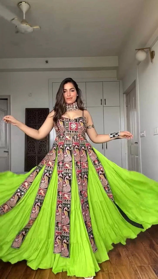Navratri Special Designer Lehenga with Embroidered Bangalore Silk Top