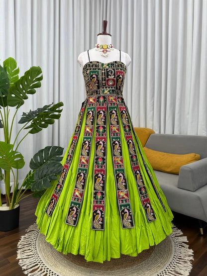 Navratri Special Designer Lehenga with Embroidered Bangalore Silk Top