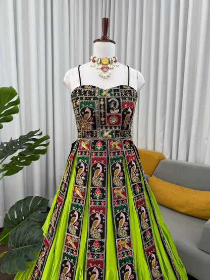 Navratri Special Designer Lehenga with Embroidered Bangalore Silk Top