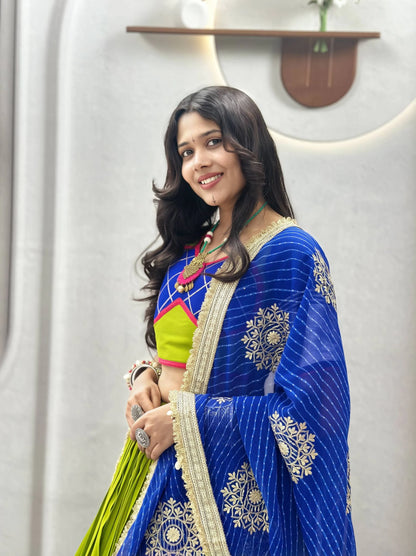 Women’s Pure Cotton Garba Flared Lehenga Choli
