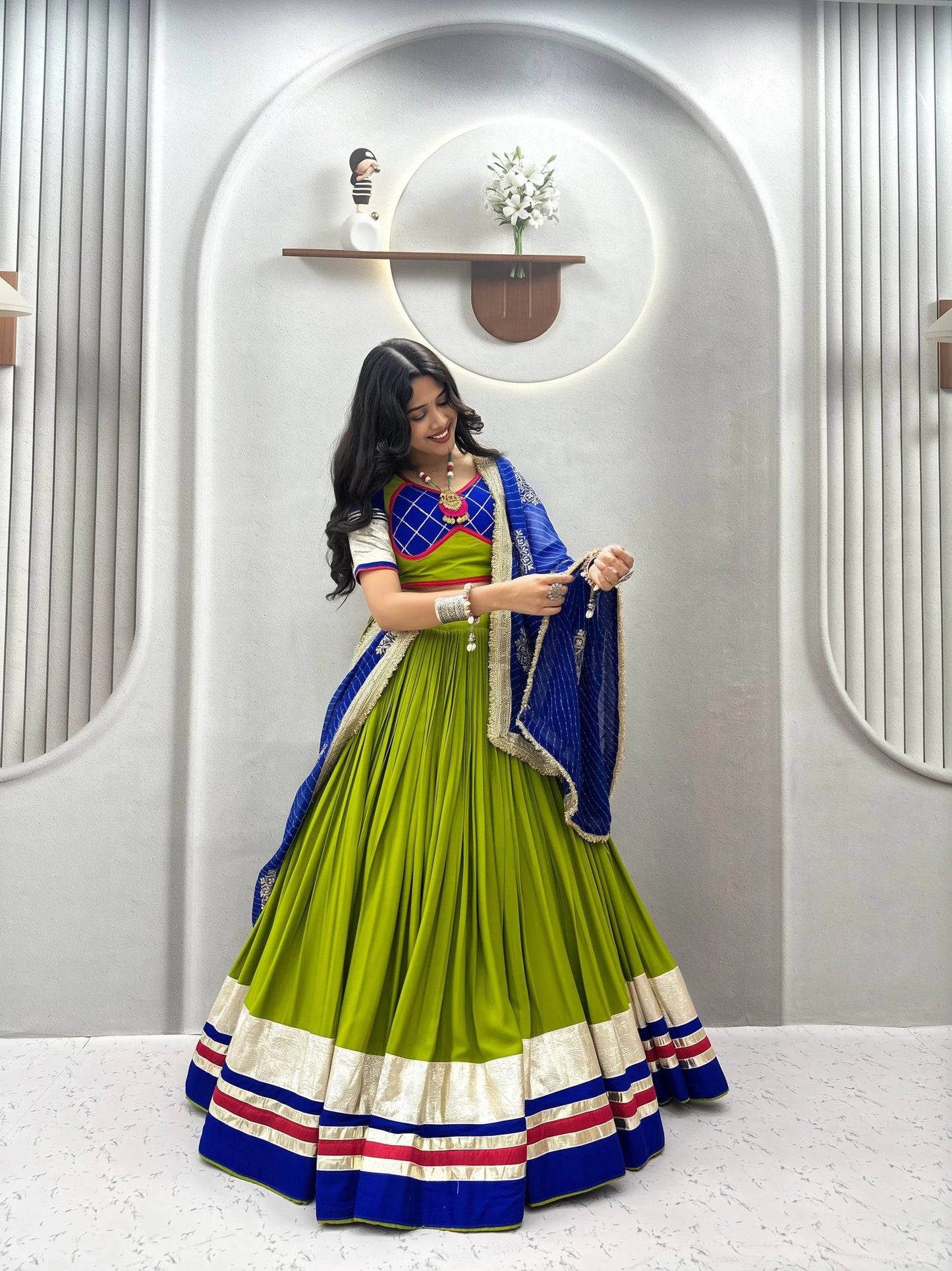 Women’s Pure Cotton Garba Flared Lehenga Choli