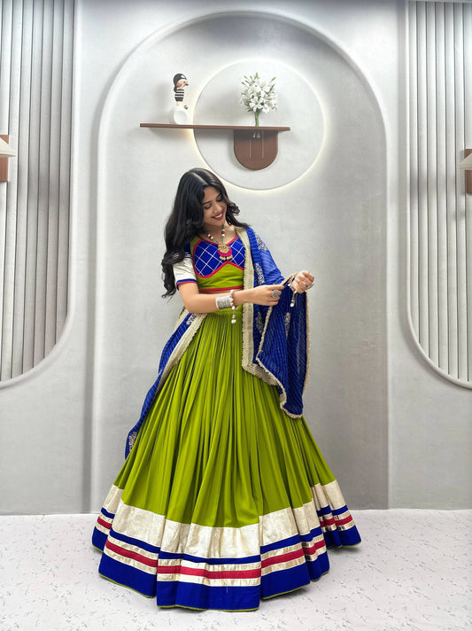 Women’s Pure Cotton Garba Flared Lehenga Choli