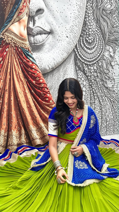 Women’s Pure Cotton Garba Flared Lehenga Choli