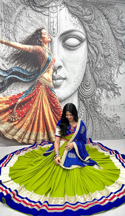 Women’s Pure Cotton Garba Flared Lehenga Choli