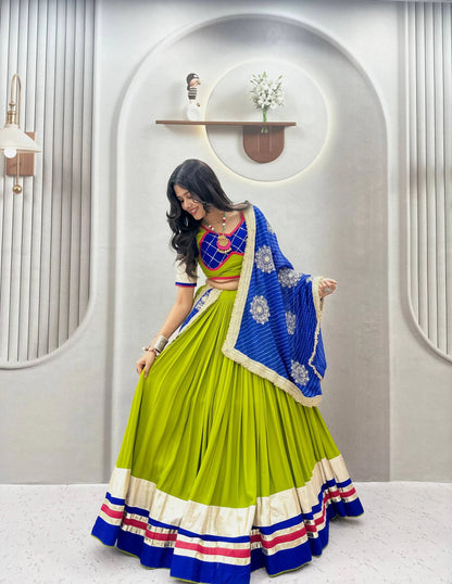 Women’s Pure Cotton Garba Flared Lehenga Choli