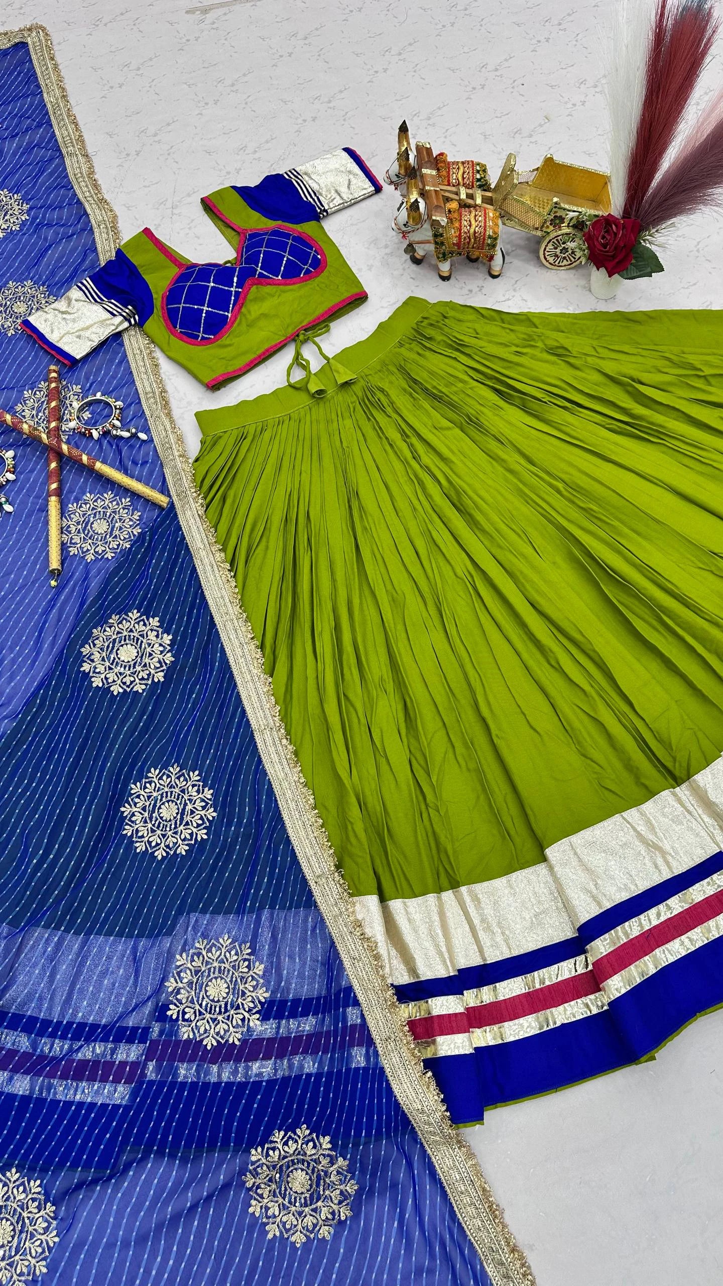 Women’s Pure Cotton Garba Flared Lehenga Choli