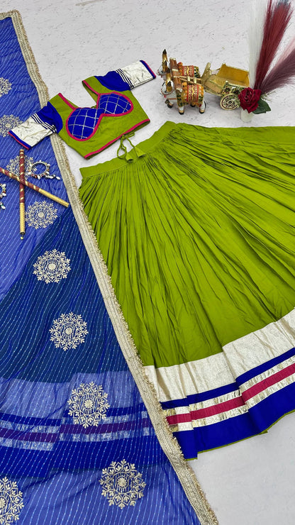 Women’s Pure Cotton Garba Flared Lehenga Choli