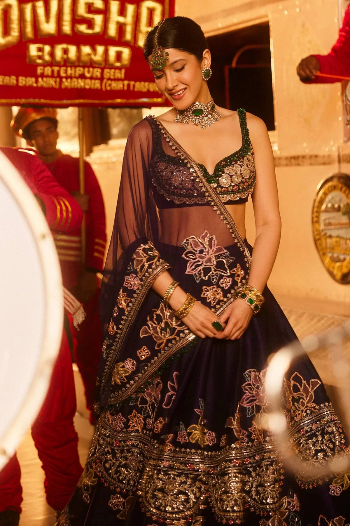 Royal Violet Kasturi Silk Lehenga with Multi Thread Dori and Sequin Work