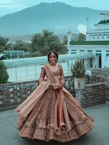 Brown Kasturi Silk Designer Lehenga Choli Traditional Indian Wedding Wear Bridal Ethnic Festive Wear
