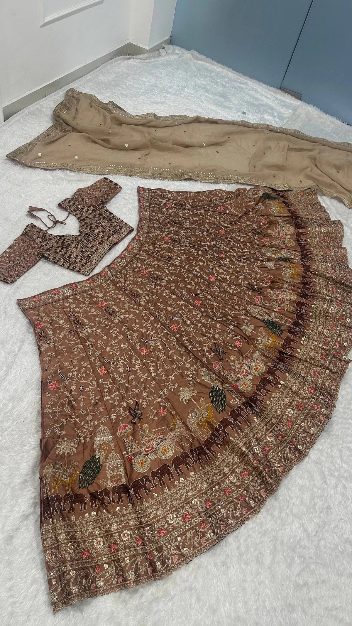Brown Kasturi Silk Designer Lehenga Choli Traditional Indian Wedding Wear Bridal Ethnic Festive Wear