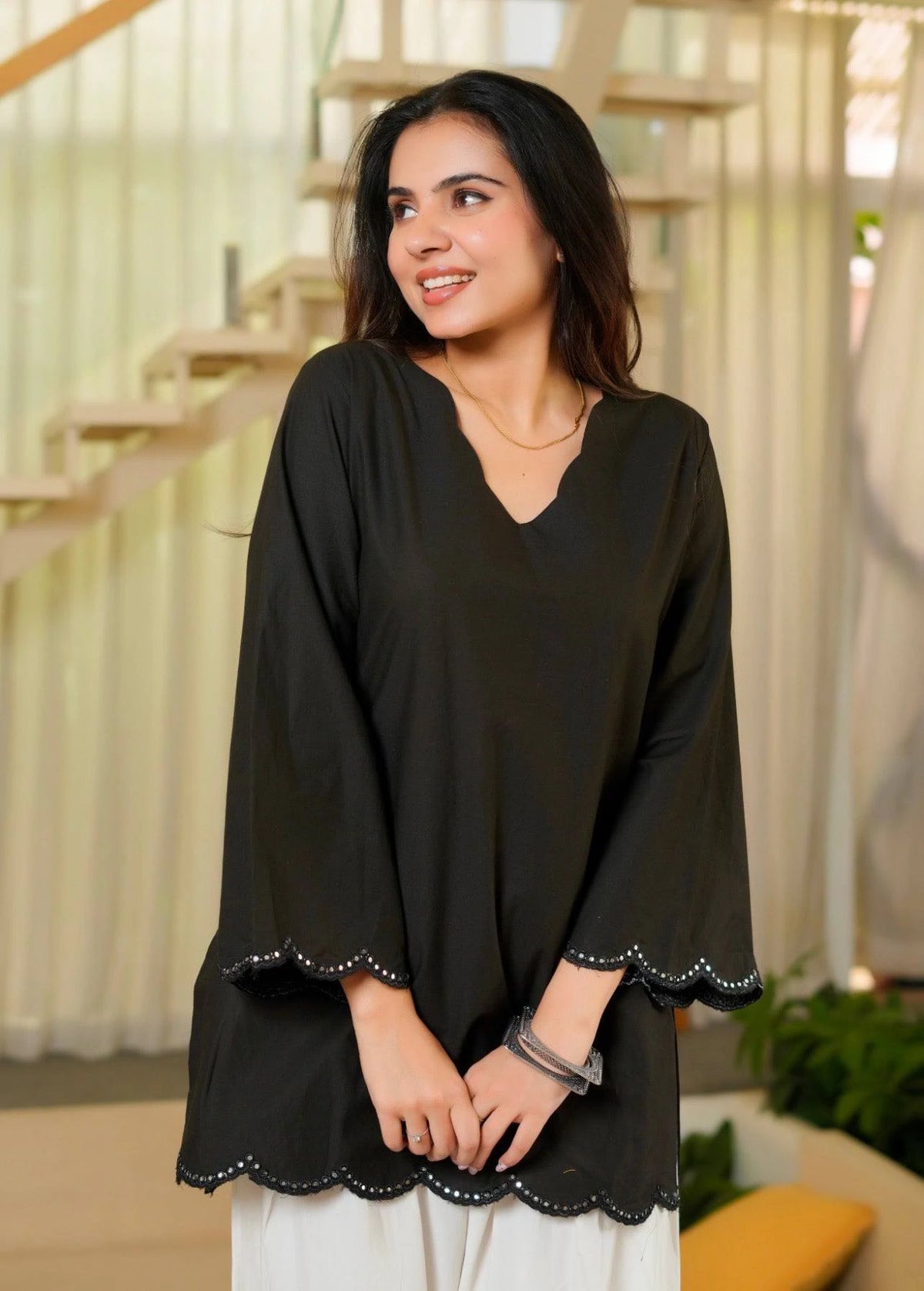 Black Heavy Roman Silk Top with Farshi Salwar Set for Women Party Wear Festive Ethnic Dress