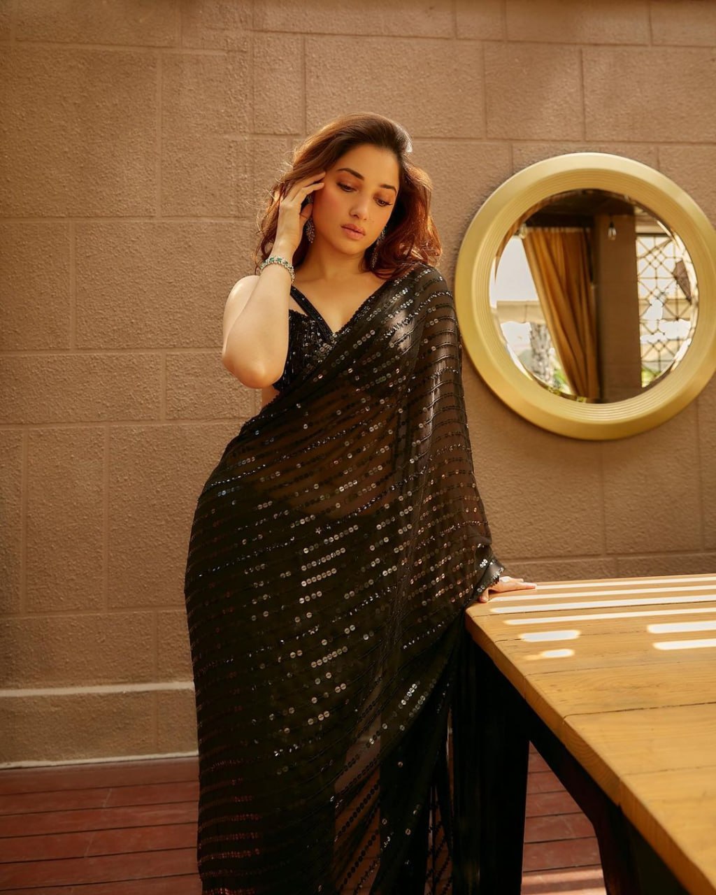 Elegant Black Georgette Saree