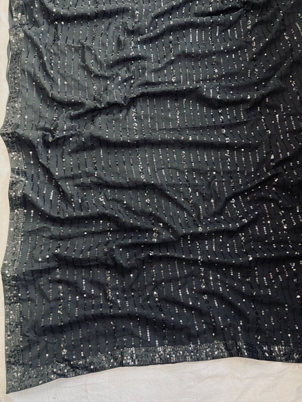 Elegant Black Georgette Saree