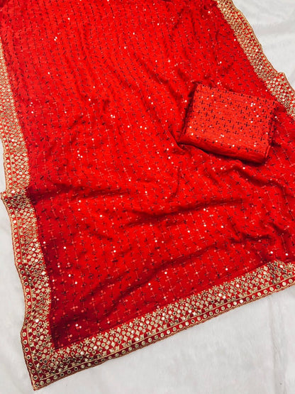 Ananya Pandey Inspired Hot Red Saree