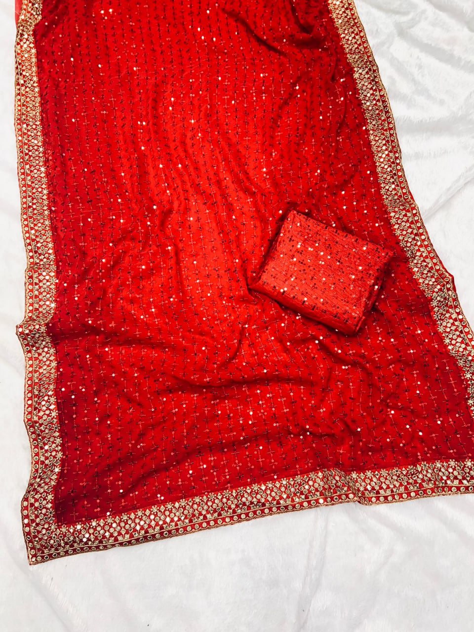 Ananya Pandey Inspired Hot Red Saree