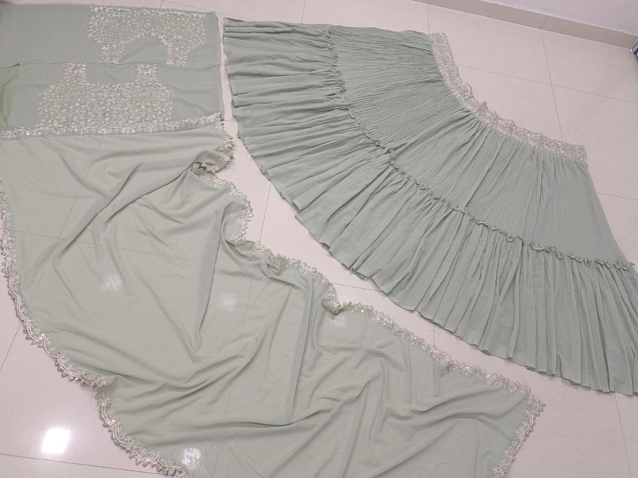 Buy Sea Green Color Lehengas Online