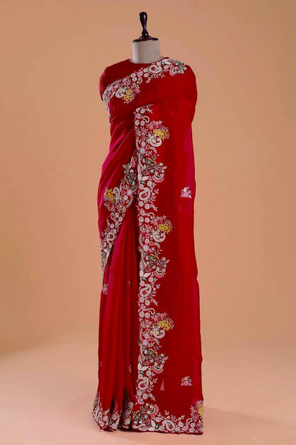 Buy Red Embroidered Sarees online in India