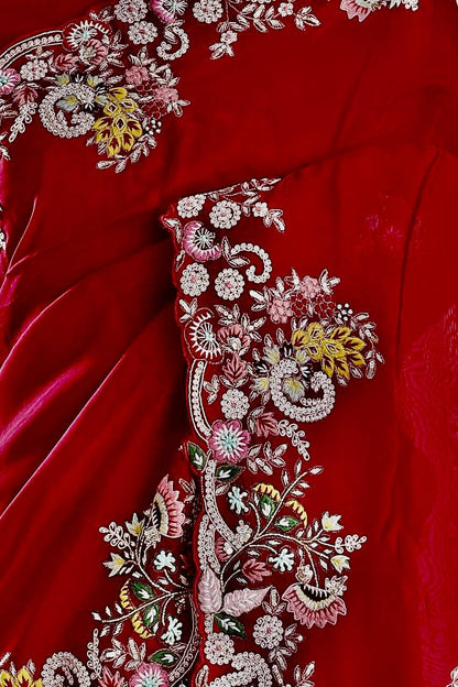 Buy Red Embroidered Sarees online in India