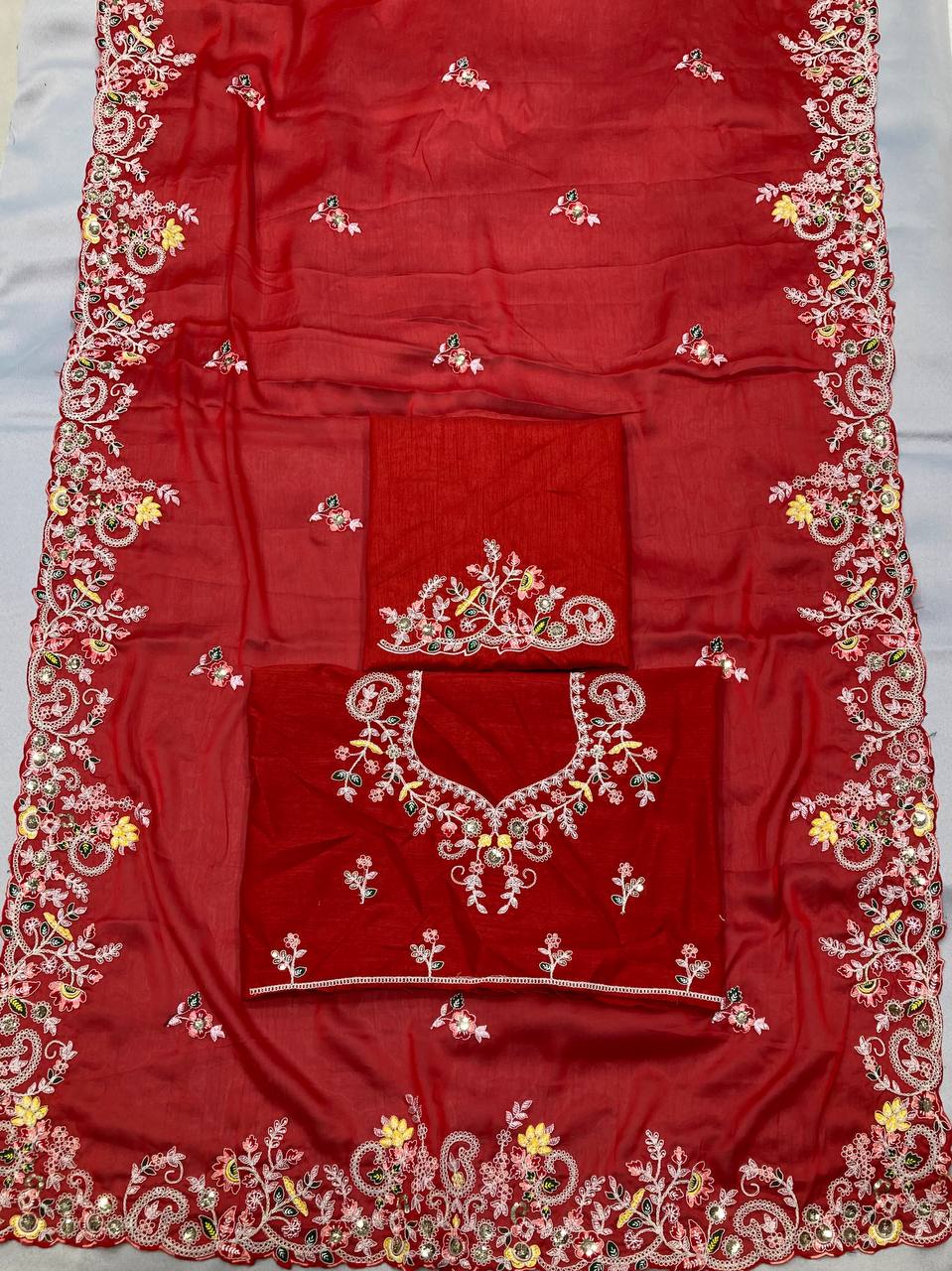 Buy Red Embroidered Sarees online in India