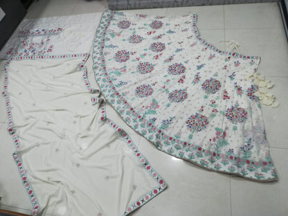 Buy Cream Color Lehenga online in India