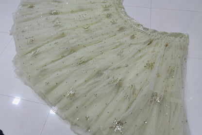 Aqua Green Embroidered Lehenga Choli With Dupatta