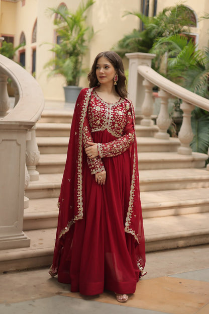 Buy Beautiful Red Color Gown for Women Online in India
