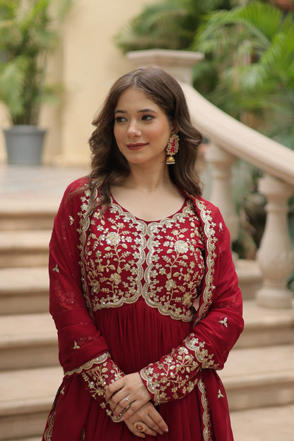 Buy Beautiful Red Color Gown for Women Online in India