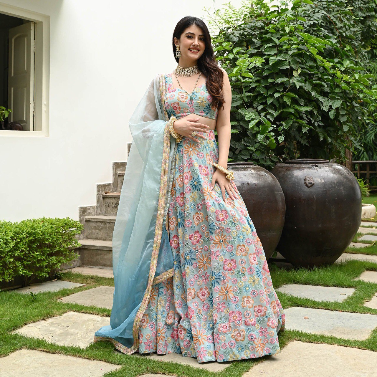 Buy Sea Green Lehenga Choli Online at Best Price