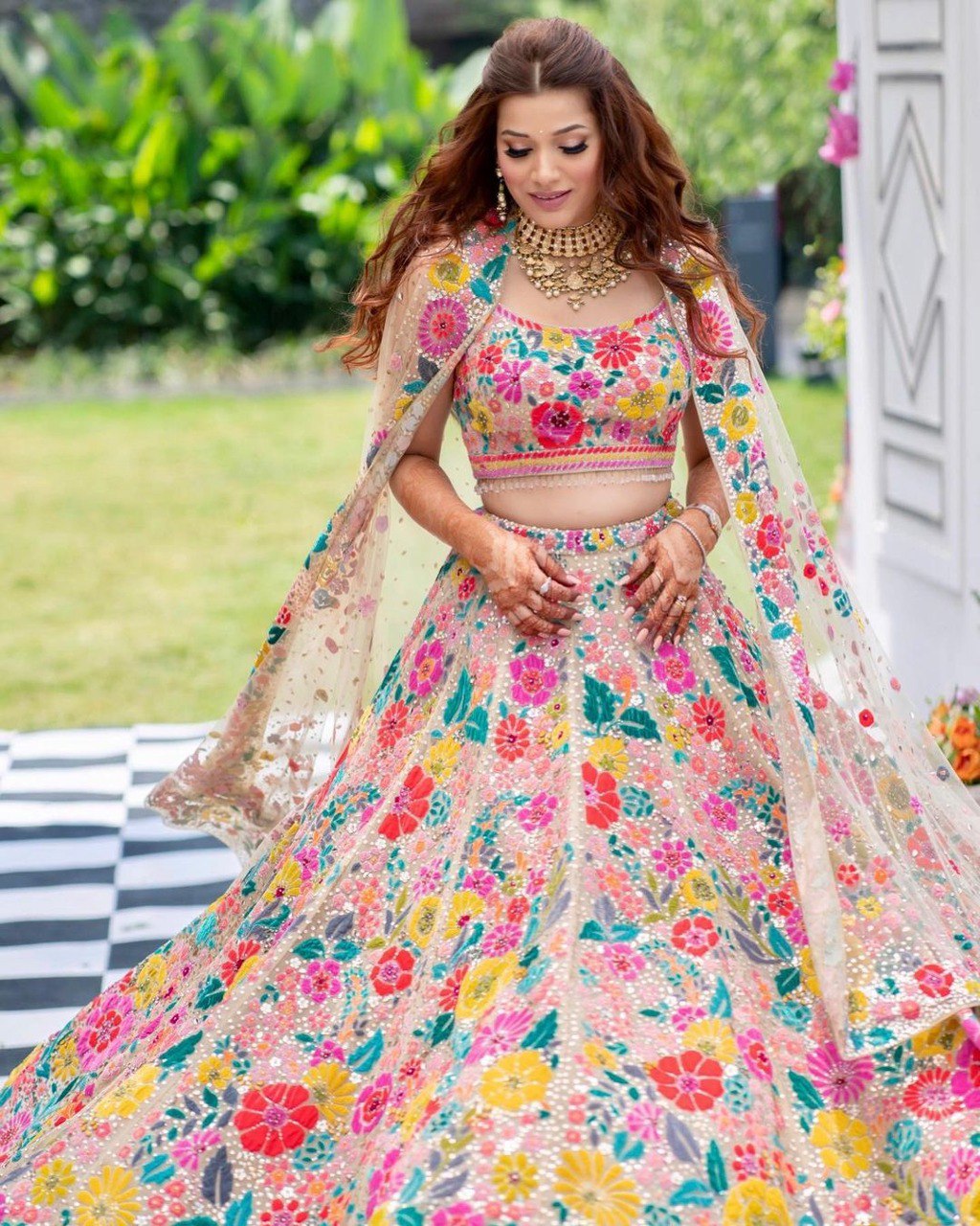 Buy Beautiful Multicolor Floral Lehenga