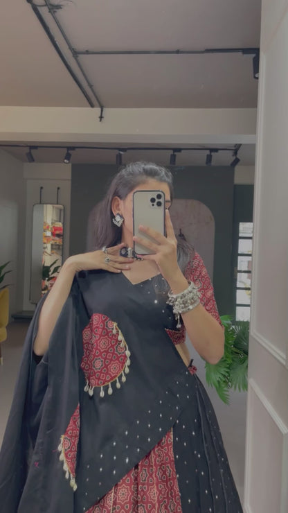 Real Mirror Work Pure cotton flared kodi work Lehenga Choli