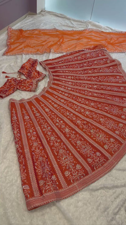 Traditional elegance and modern style the vibrant color lehenga