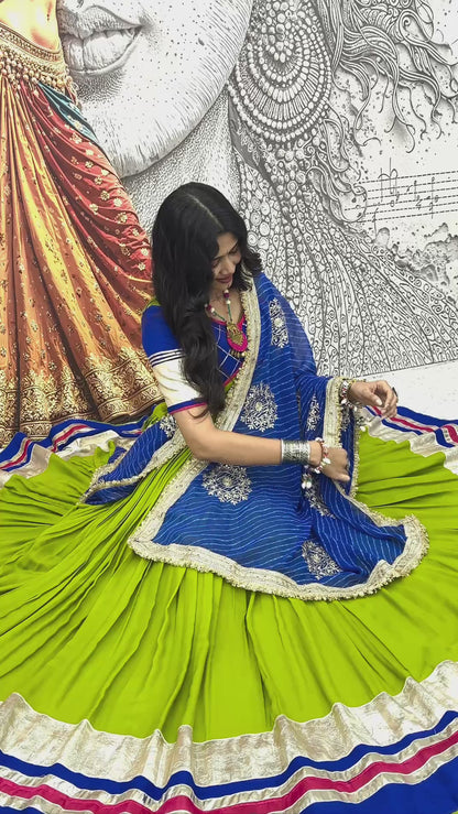 Women’s Pure Cotton Garba Flared Lehenga Choli