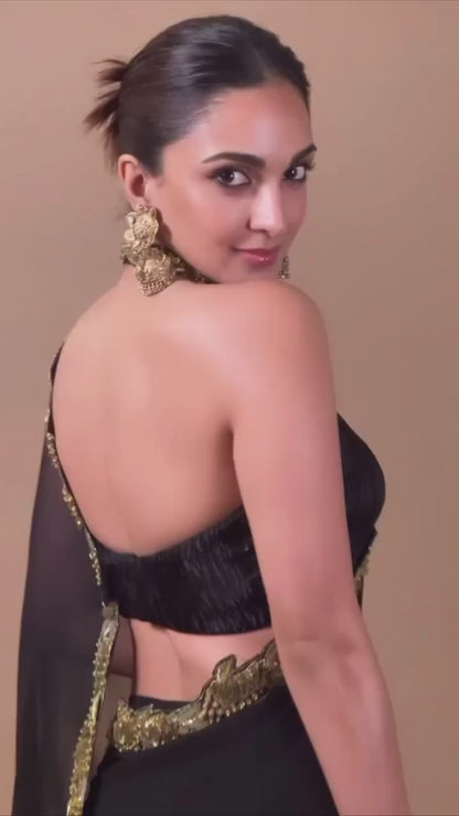 Kiara Advani Bollywood Style Partywear Saree