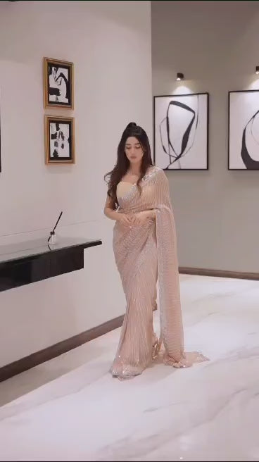 Beautiful Seqwance Georgette Saree