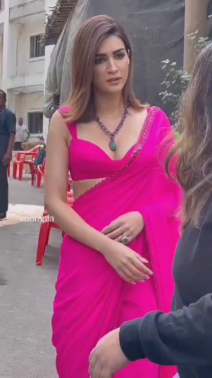 Kriti Sanon's rani pink saree