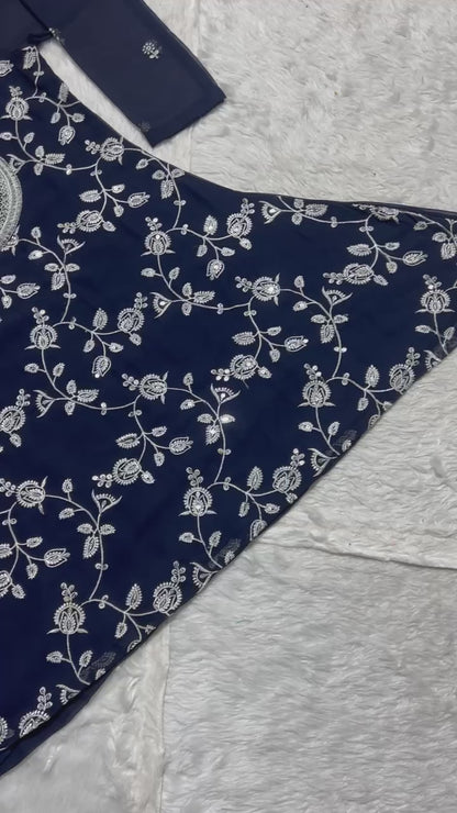 New Designer Party Wear Look Top Sharara Palazzo and Dupatta