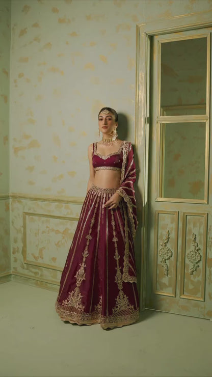 Maroon Kasturi Silk Designer Lehenga Choli with Traditional Indian Wedding Wear Bridal Ethnic Zari Sequins
